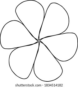 Un elemento floral dibujado con un solo dibujo.  Ilustración vectorial Doodle para diseños de bodas, tarjetas de felicitación y logotipos.