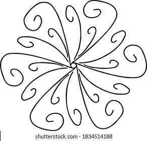 Cute single drawn floral element.  Doodle vector illustration for wedding designs, greeting cards and logos.