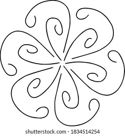 Cute single drawn floral element.  Doodle vector illustration for wedding designs, greeting cards and logos.