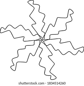 Cute single drawn floral element.  Doodle vector illustration for wedding designs, greeting cards and logos.