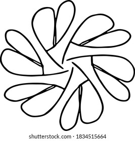 Cute single drawn floral element.  Doodle vector illustration for Valentine's Day, wedding designs, greeting cards and logos.