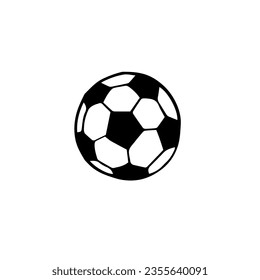 Cute single element of soccer ball in doodle style. Football, game, play, sport, team, hobby, education, entertainment. Hand drawn vector illustration for posters, stickers and seasonal design. 