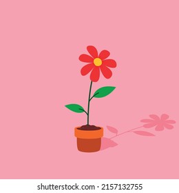 Cute single flower illustration, suitable for icon, ornament, etc. 