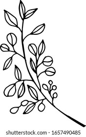 Cute single flower.Vector illustration drawn by hand for clothing, poster, textile, fabric, greeting card,  cover, decoupage. Scandinavian style.