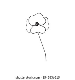 Cute single hand drawn floral elements. Doodle vector illustration for wedding design, logo and greeting card.  