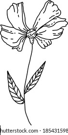 Cute single hand drawn floral elements. Doodle vector illustration for wedding design, logo and greeting card.