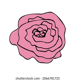 Cute single hand drawn floral elements. Doodle vector illustration