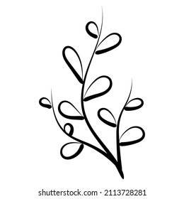 Cute single hand drawn floral elements in doodle style