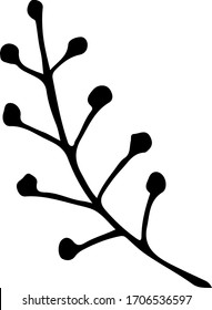 Kräuterelemente mit nur einer Hand zeichnen. Doodle Vektorillustration Illustration für Hochzeitsdesign, Logo und Grußkarte. Traditionelle handgezeichnete Frühlingsblumen im Farbstil.