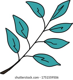 Cute single hand drawn herbal elements. Doodle vector illustration for wedding design, logo and greeting card.