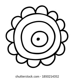Cute single hand drawn herbal element. Simple floral doodle icon