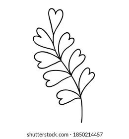Cute single hand drawn herbal element. Design for social networks, web, advertising