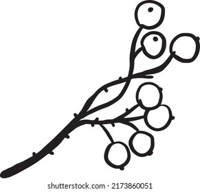 Cute single hand drawn herbal elements. Doodle vector illustration for wedding design, logo and greeting card.