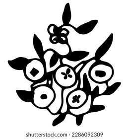 Cute single hand drawn summer set elements. Doodle vector illustration for wedding design, logo and greeting card.