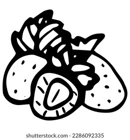 Cuidados elementos de juego de verano dibujados a mano. Ilustración del vector Doodle para el diseño de bodas, logotipo y tarjeta de saludo.