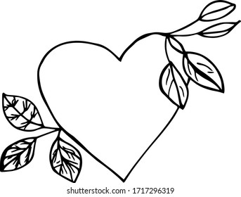 Heben Sie ein Herz.  Vektorillustration von Hand gezeichnet für Hochzeit und Kinderdesign, Logo und Grußkarte, Stoff, Textilien, Deckel. skandinavischer Stil