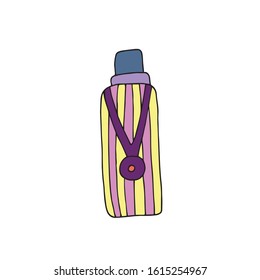 Cute single perfume bottle. Vector illustration drawn by hand for clothing, poster, textile, fabric, greeting card,  cover, decoupage. Scandinavian style