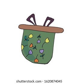 Cute single purse or bag. Vector illustration drawn by hand for clothing, poster, textile, fabric, cover, greeting card, decoupage. Scandinavian style