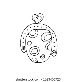 Cute single purse or bag. Vector illustration drawn by hand for clothing, poster, textile, fabric, cover, greeting card, decoupage. Scandinavian style