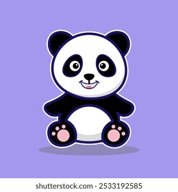 cute sitting animal doll, suitable for stickers. cute animal vector