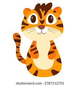 cute sitting cartoon tiger cub celebrating global tiger day