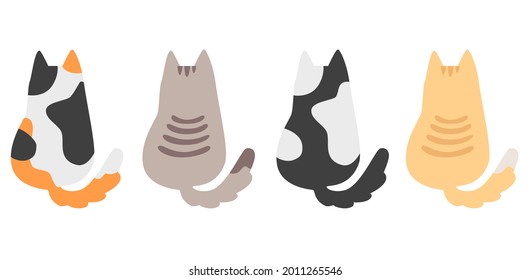 Cute sitting cat vector illustration.
