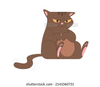 Cute Sitting Cat. Vector illustration