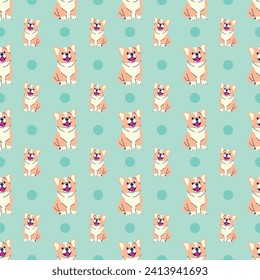 CUTE SITTING CORGI PUPPY PATTERN DESIGN