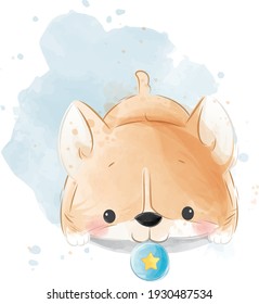 Cute Sitting Corgi Puppy Set