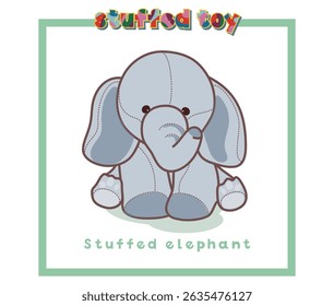 
Um brinquedo de pelúcia de elefante sentado bonito