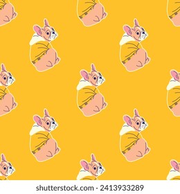 CUTE SITTING FRENCH BULLDOG PATTERN DESIGN