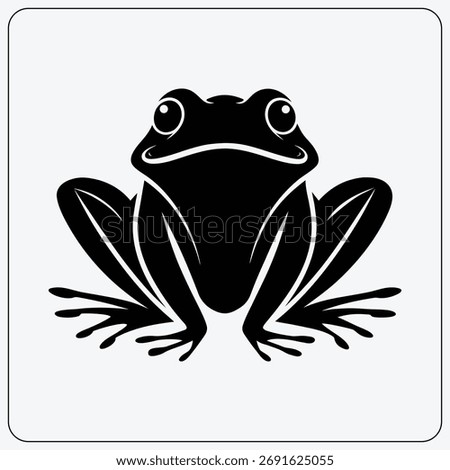 Cute Sitting Frog Vector Icon