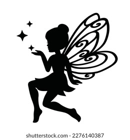 Cute sitting garden fairy vector cartoon illustration