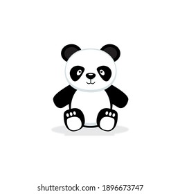 Cute Sitting Panda Animal Flat Illustration Stock Vector (Royalty Free ...