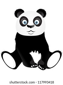 Cute sitting panda. Illustration cute sitting panda.