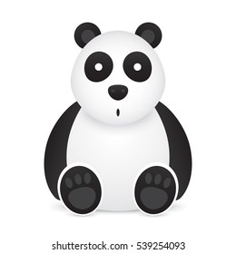Cute sitting panda. Panda vector character, isolated on a white background.