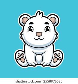 Cute Sitting Polar Bear - Fun Cartoon Mascot Illustration Design