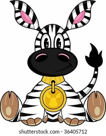 Cute Sitting Zebra Character