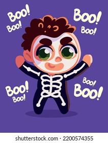 cute skeleton boy for halloween