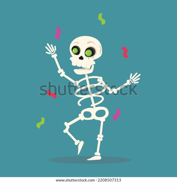 Cute Skeleton Dances Confetti Collection Stock Vector (Royalty Free ...