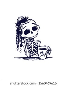 Download Skeleton Drinking Coffee Images Stock Photos Vectors Shutterstock