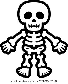 Cute skeleton. vector illustration. Hand drawn gothic print design. Funny skeleton vector. Halloween concept vector illustration