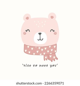 cute sketch bear, forest animal