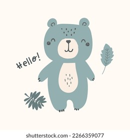 cute sketch bear, forest animal