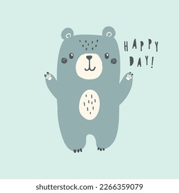 cute sketch bear, forest animal
