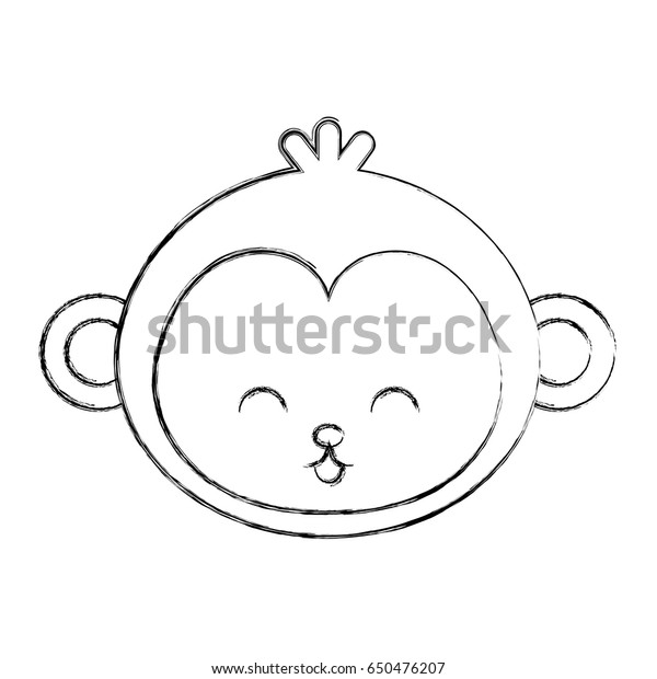 Cute Sketch Draw Face Cartoon Stock Vector Royalty Free