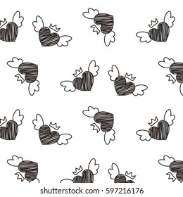 Cute sketchy pattern background vector illustration.