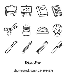 Cute Sketchy School Education Icons