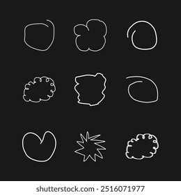 Cute sketchy shapes and geometric elements for playful graphic designs