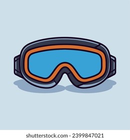 cute ski goggles icon vector